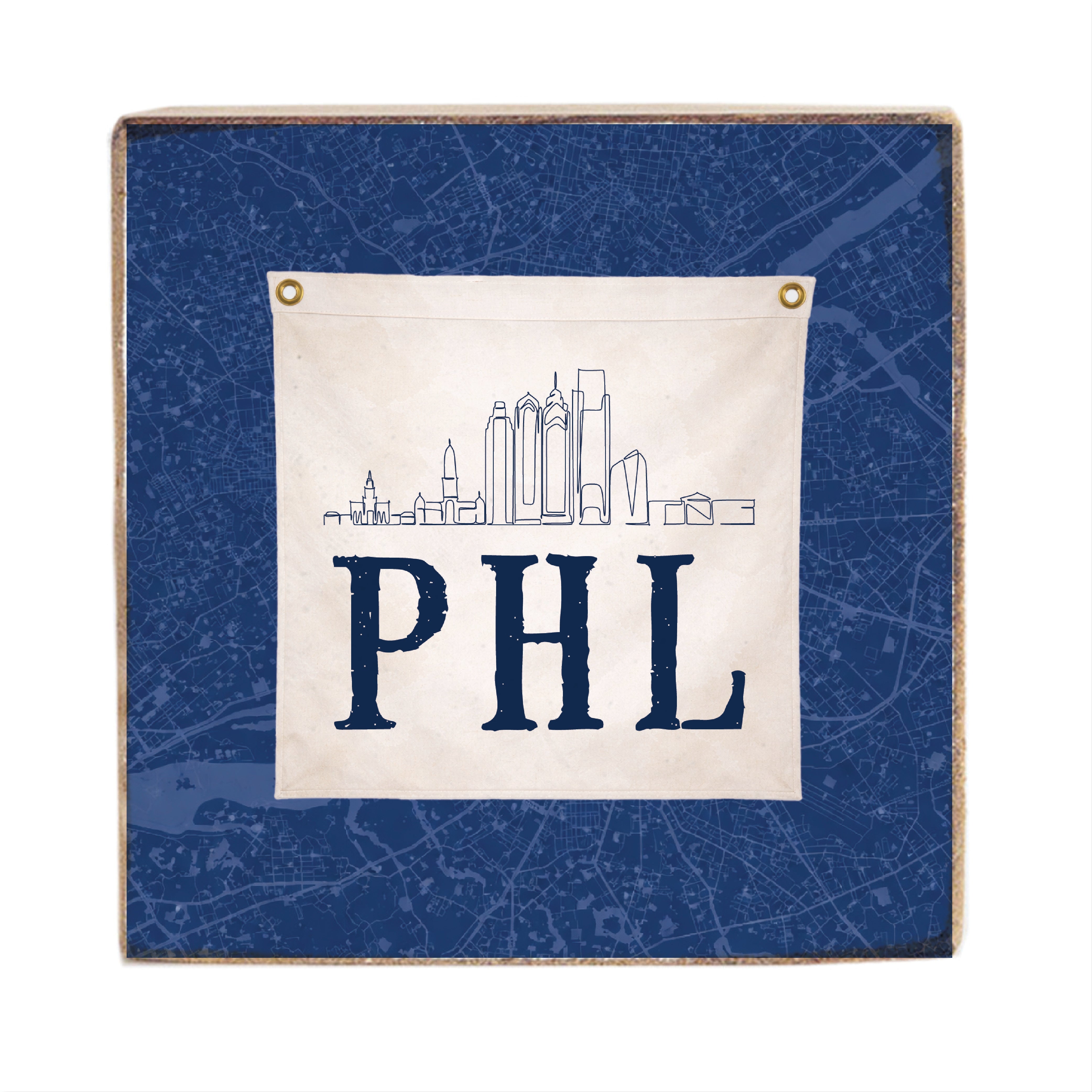 Philadelphia Phl Skyline Block Sign – Rustic Marlin