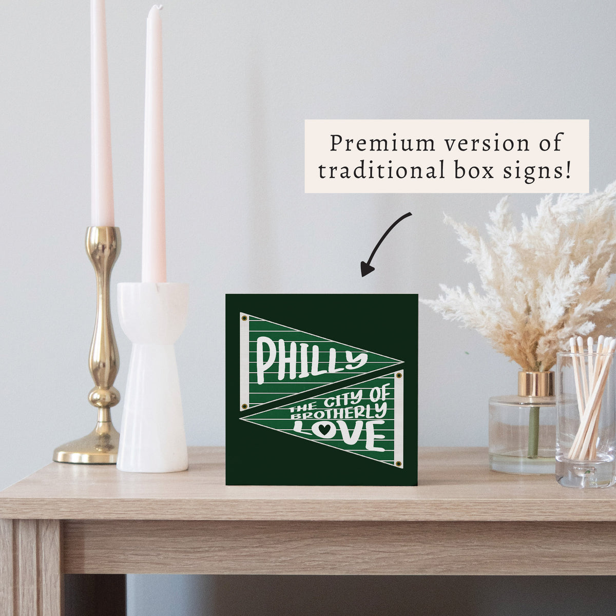 Philly Brotherly Love Banner Block Sign