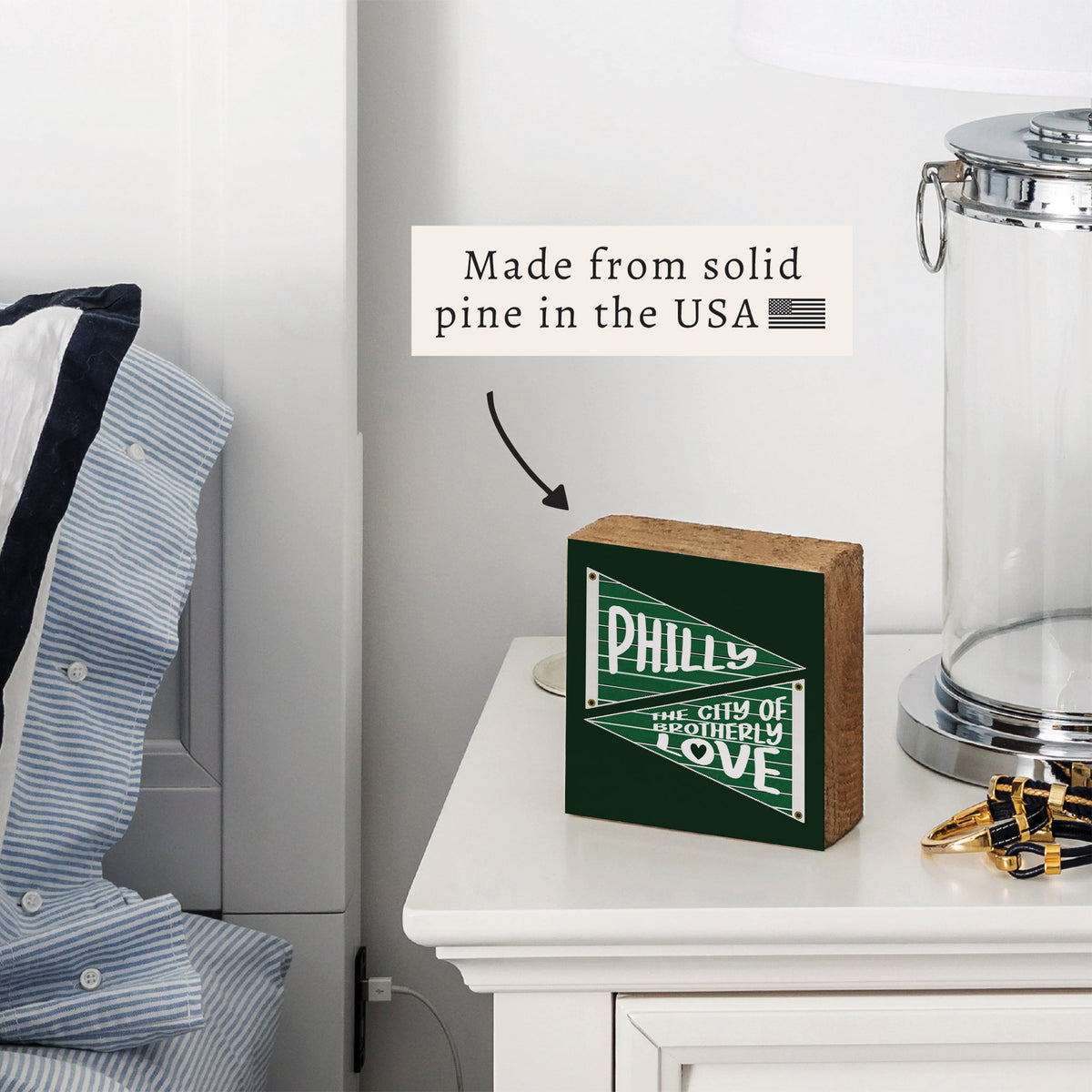 Philly Brotherly Love Banner Block Sign