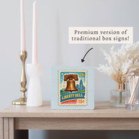 Philly Liberty Bell Stamp Block Sign