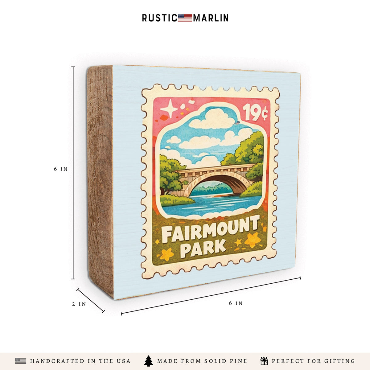 Philly Fairmount Stamp Block Sign