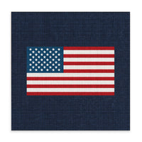 American Flag Printed Needlepoint Block Sign