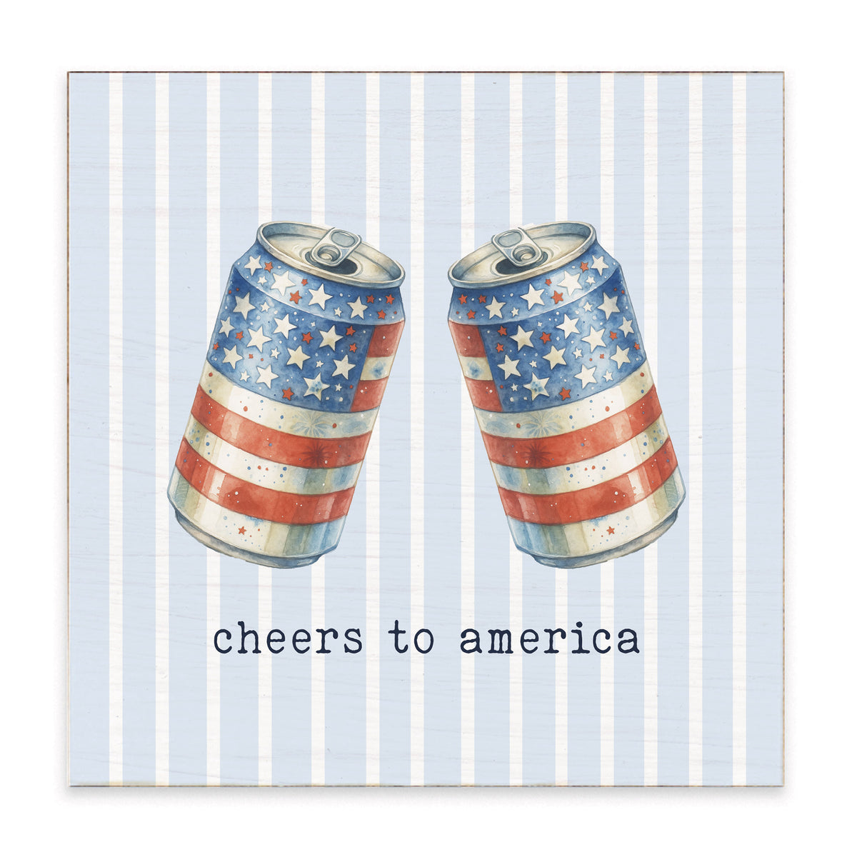 American Flag Beer Cans Block Sign