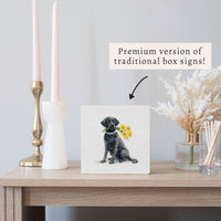 Black Lab Daffodil Block Sign