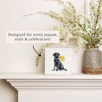 Black Lab Daffodil Block Sign