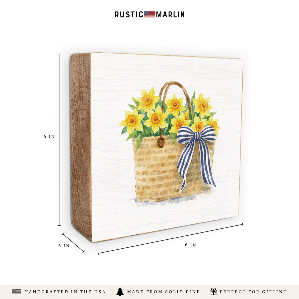 Daffodil Woven Tote Block Sign