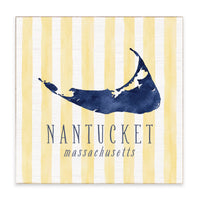 Nantucket Yellow Stripes Block Sign