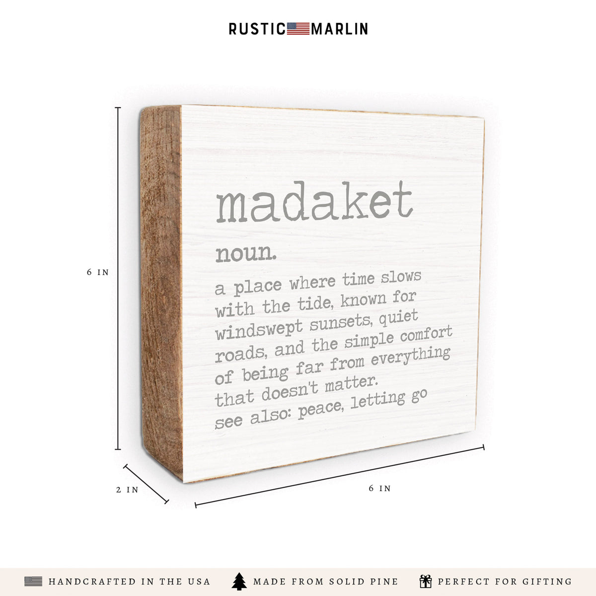 Madaket Grey Definition Block Sign