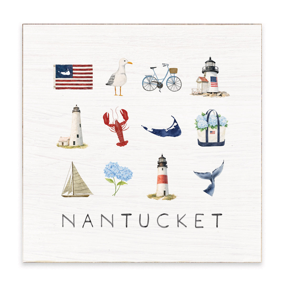 Nantucket Icons Block Sign