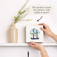Hydrangea Nantucket Tote Block Sign