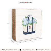 Hydrangea Nantucket Tote Block Sign