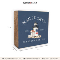 Nantucket Brant Point Lighthouse Block Sign