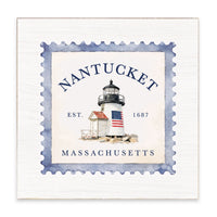 Brant Point Lighthouse Flag Block Sign