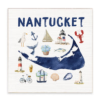 Nantucket Map Icons Block Sign