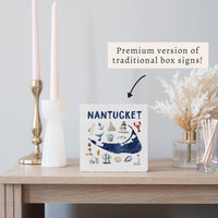 Nantucket Map Icons Block Sign