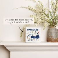 Nantucket Map Icons Block Sign