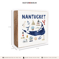 Nantucket Map Icons Block Sign