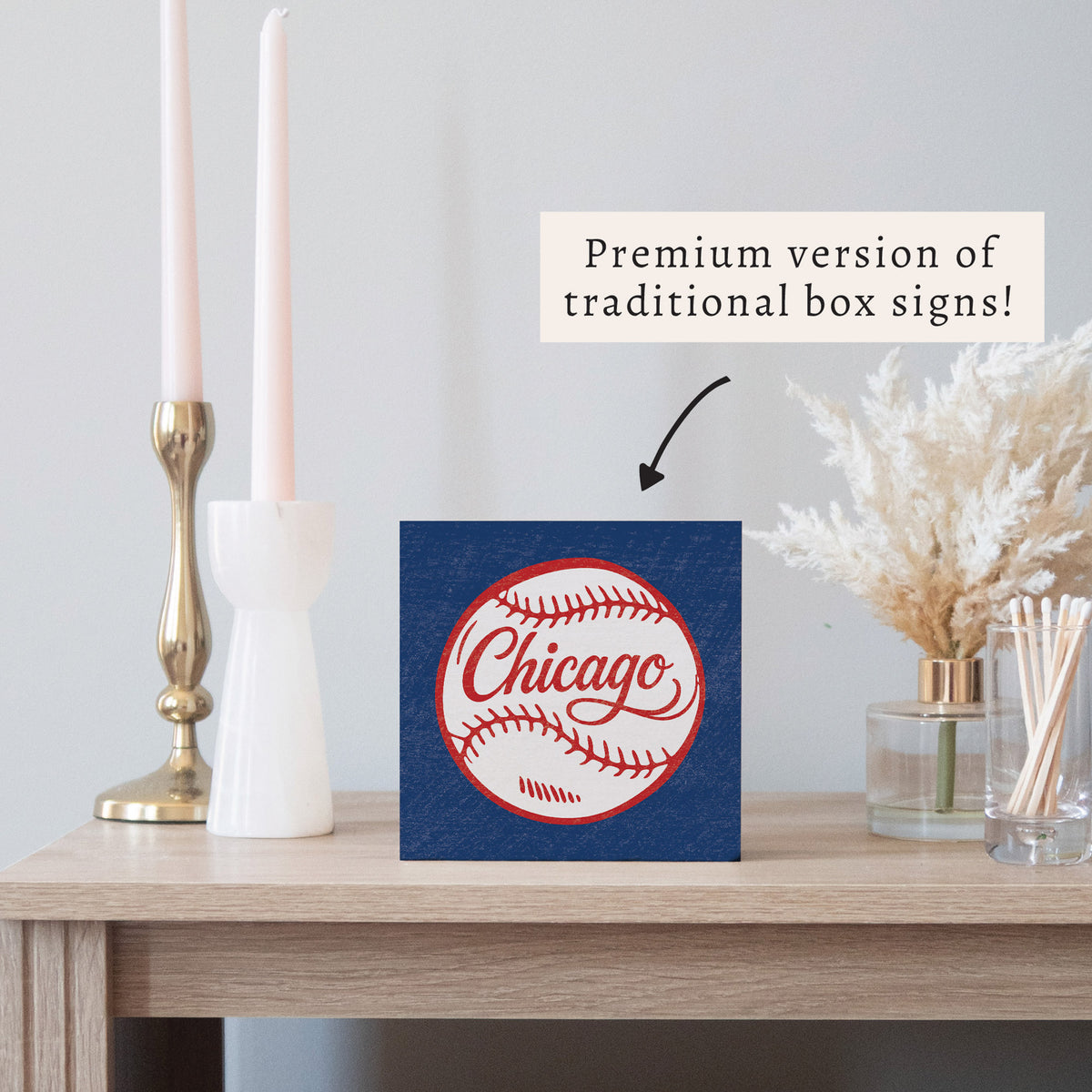 Chi Cubs Baseball Block Sign