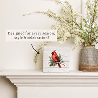Cardinal Holiday Block Sign