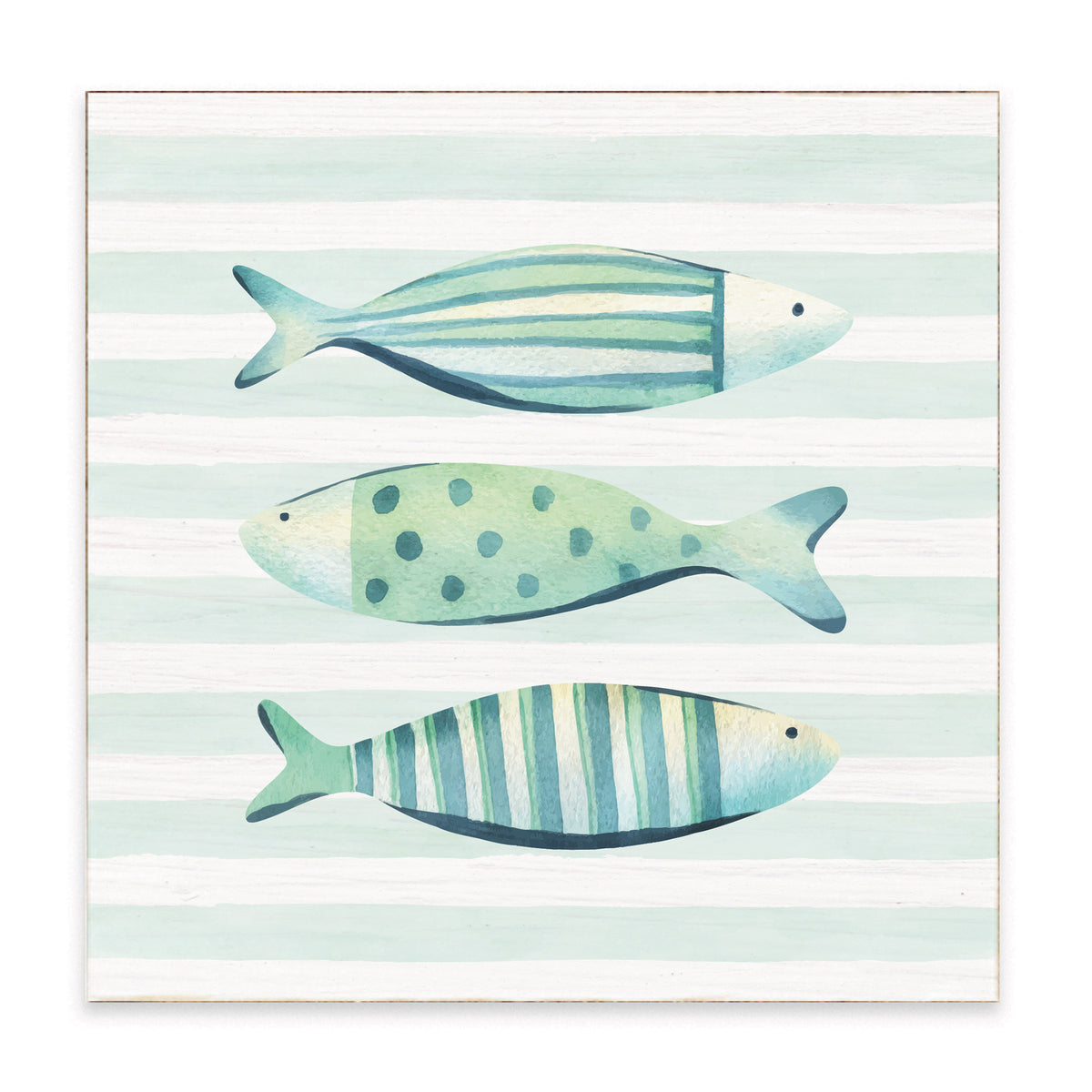 Coastal Fish Trio Block Sign