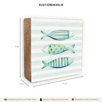 Coastal Fish Trio Block Sign