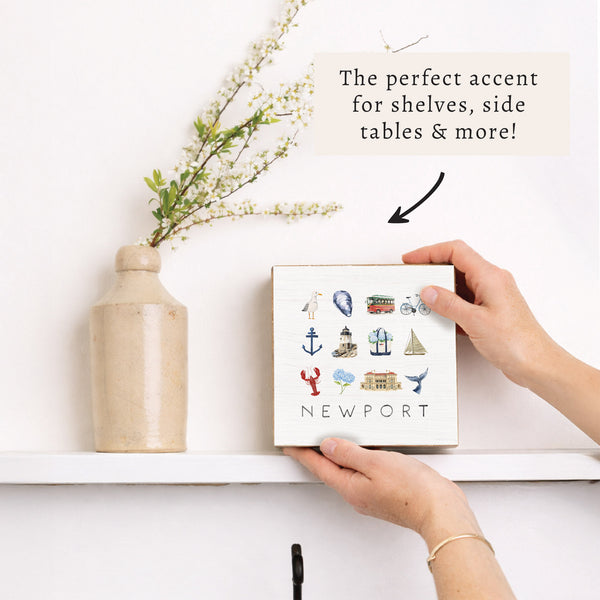 Newport Icons Block Sign