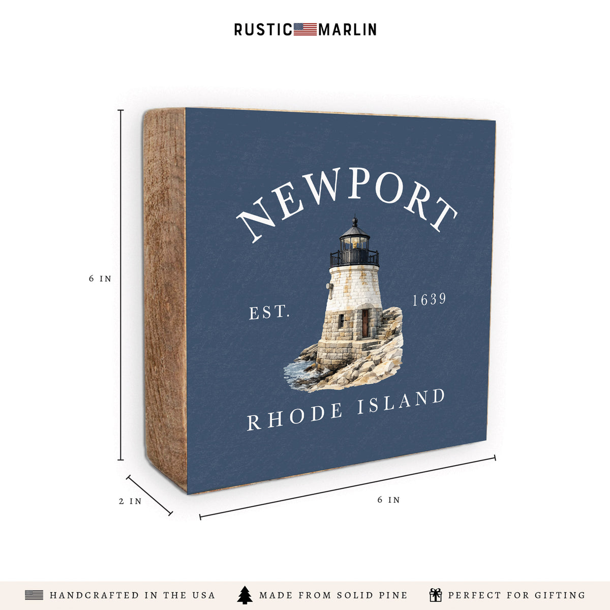 Newport Castle Hill Lighthouse Block Sign