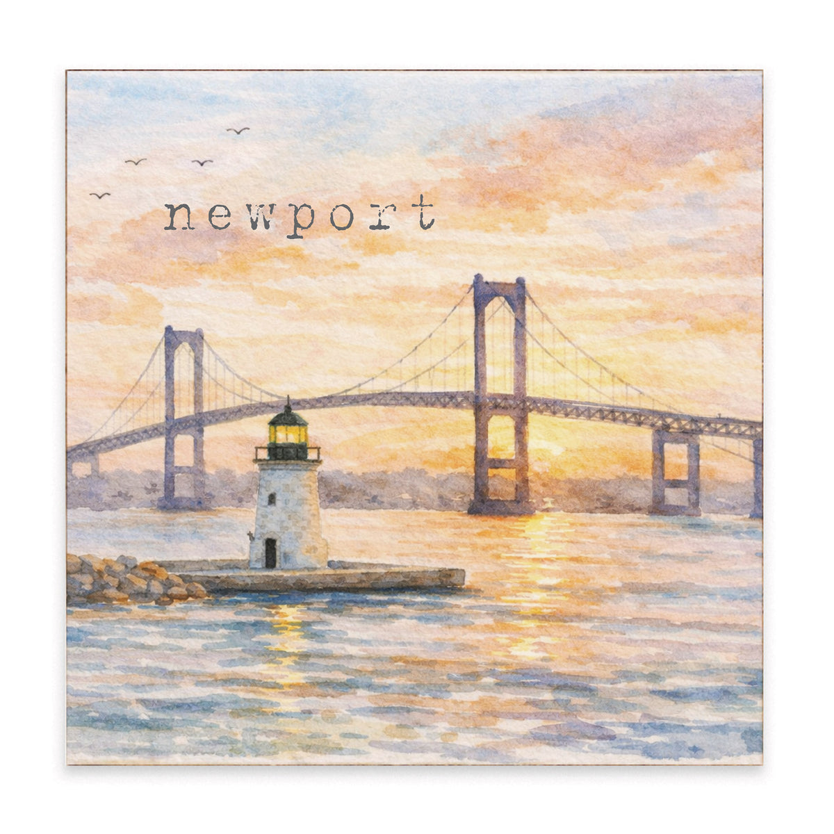 Newport Sunset Block Sign