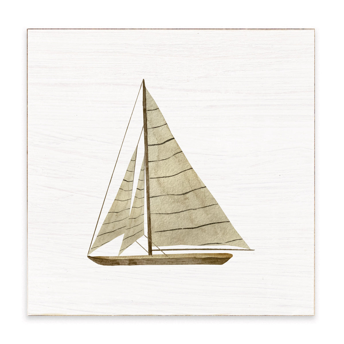 Striped Sailboat Block Sign
