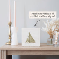 Striped Sailboat Block Sign