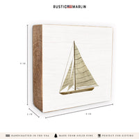 Striped Sailboat Block Sign