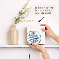 Blue Compass Block Sign