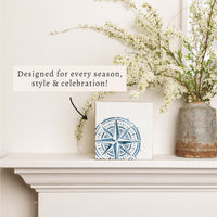 Blue Compass Block Sign