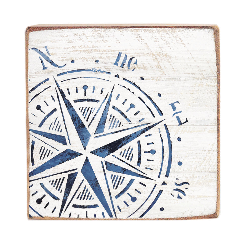 Compass Wood Block