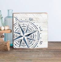 Compass Wood Block