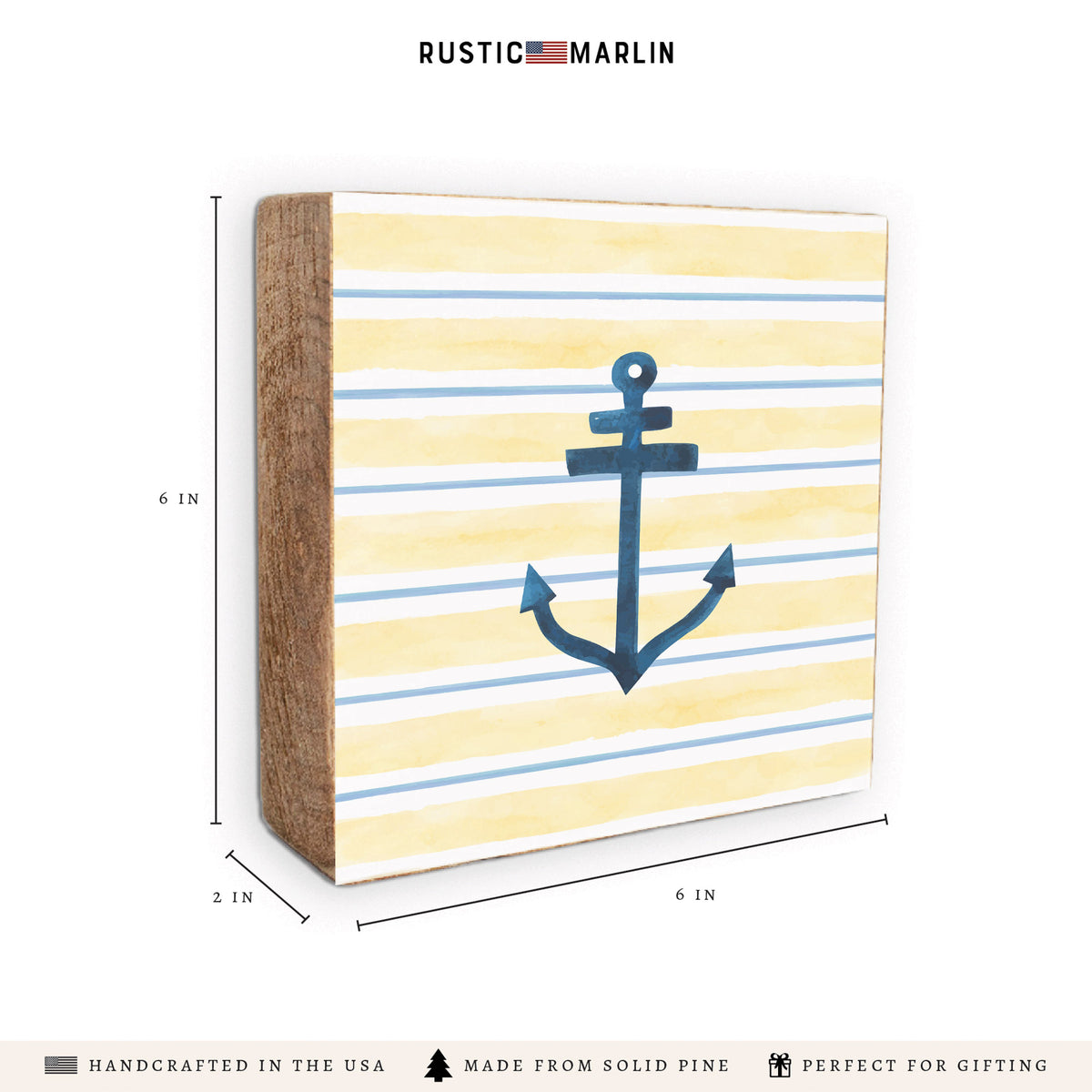 Anchor Stripe Block Sign