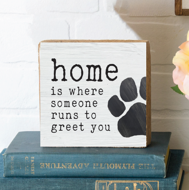 Home Is Where Someone Runs Wood Block