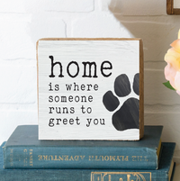 Home Is Where Someone Runs Wood Block