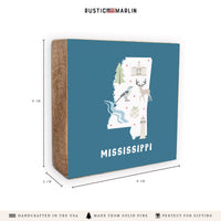 Mississippi State Icons Block Sign