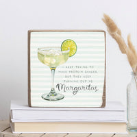 Protein Shake Margarita Block Sign