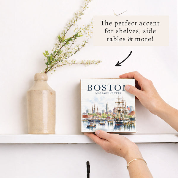Boston Tall Ships Scene Block Sign