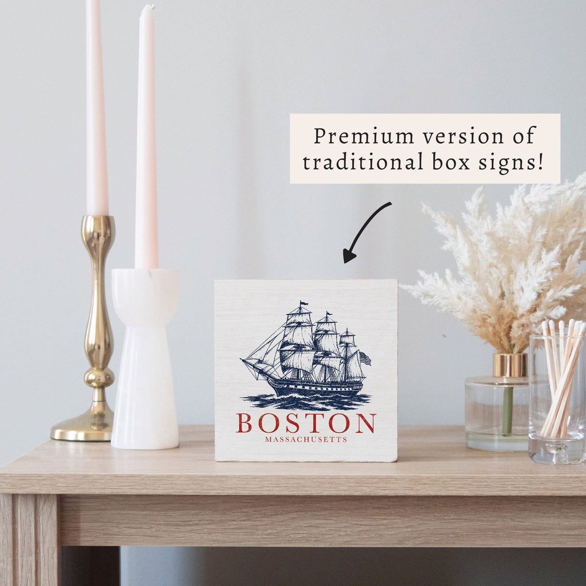 Boston Tall Ship Block Sign
