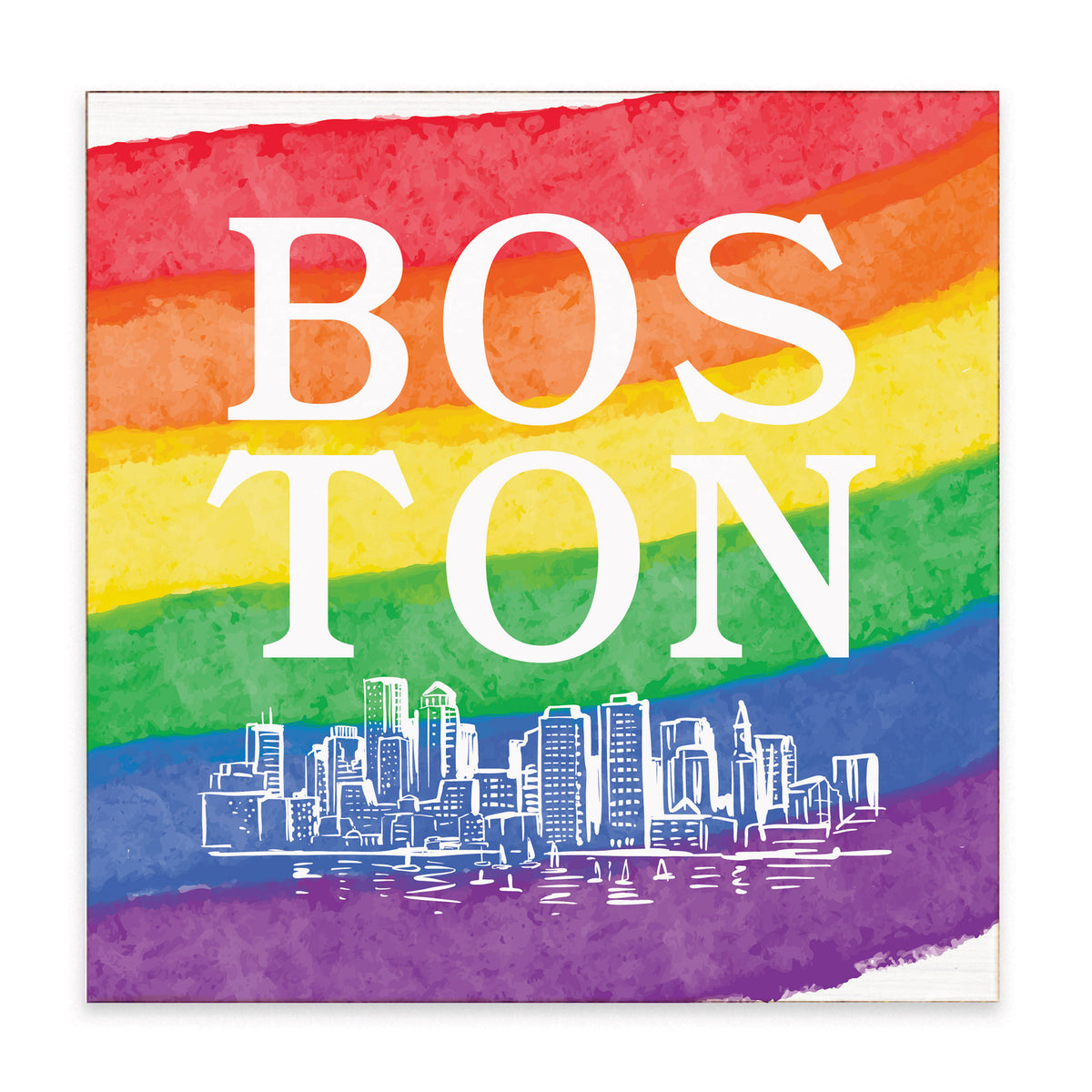 Boston Pride Skyline Block Sign