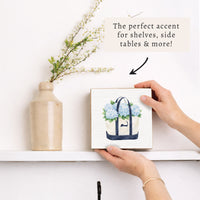 Hydrangea Cape Cod Tote Block Sign