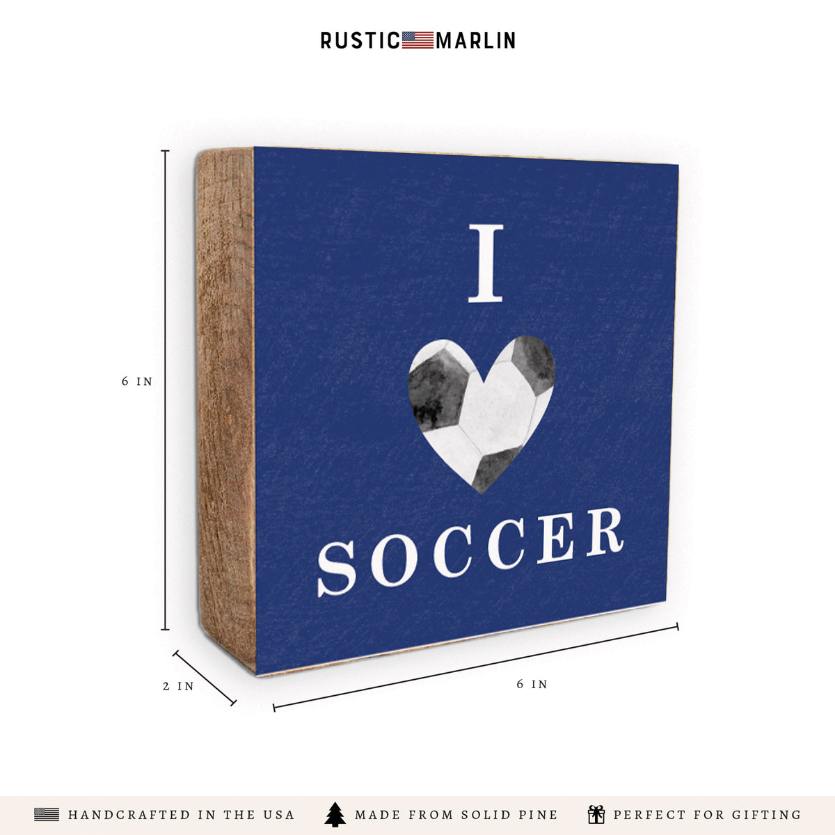I Love Soccer Block Sign