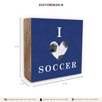 I Love Soccer Block Sign