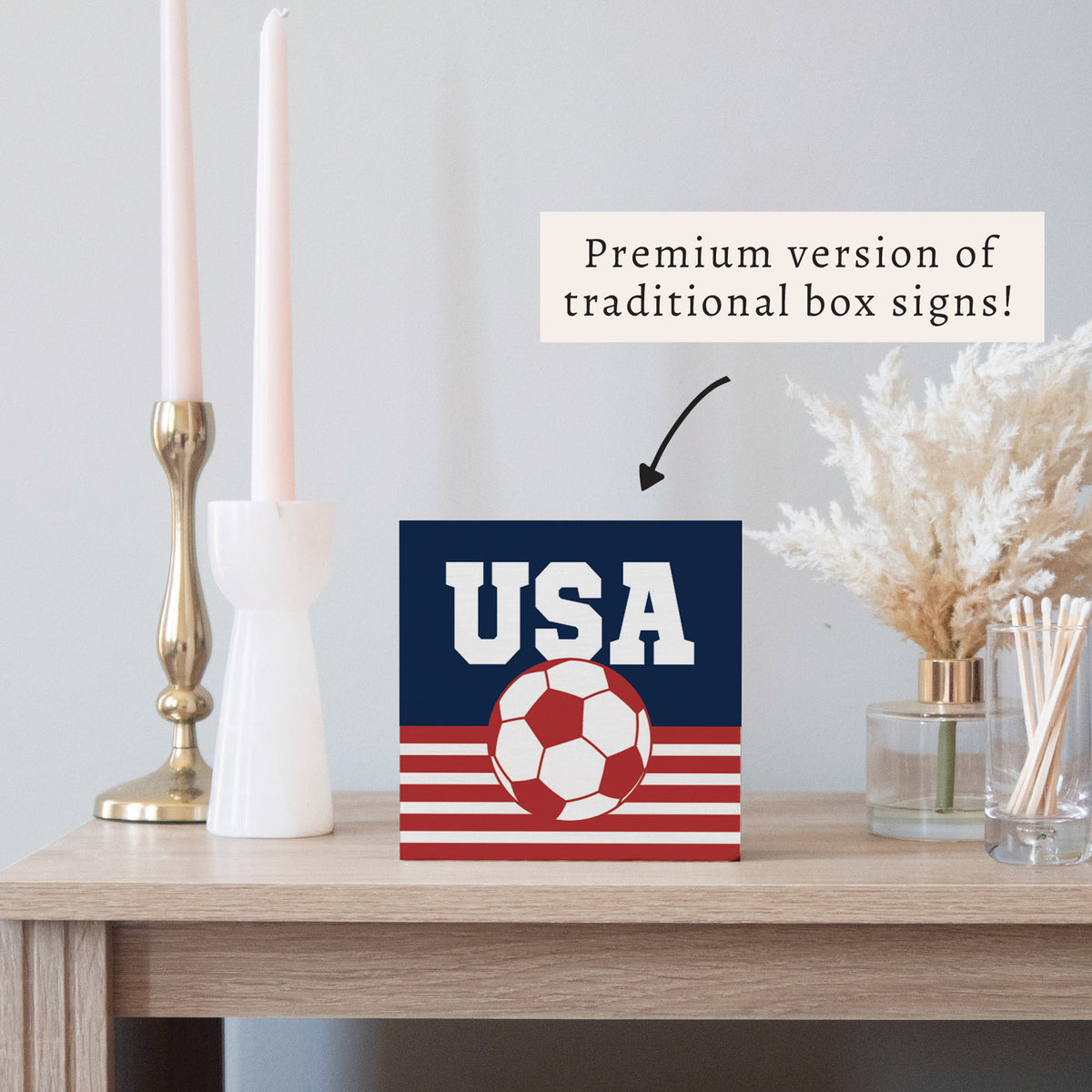 USA Soccer Ball Block Sign