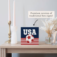 USA Soccer Ball Block Sign