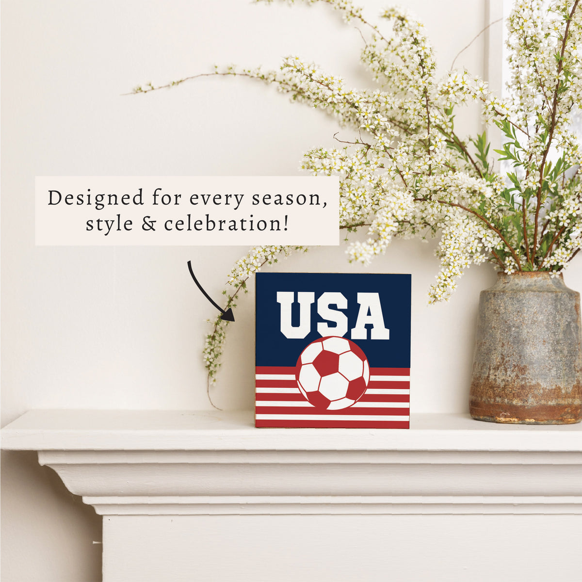 USA Soccer Ball Block Sign