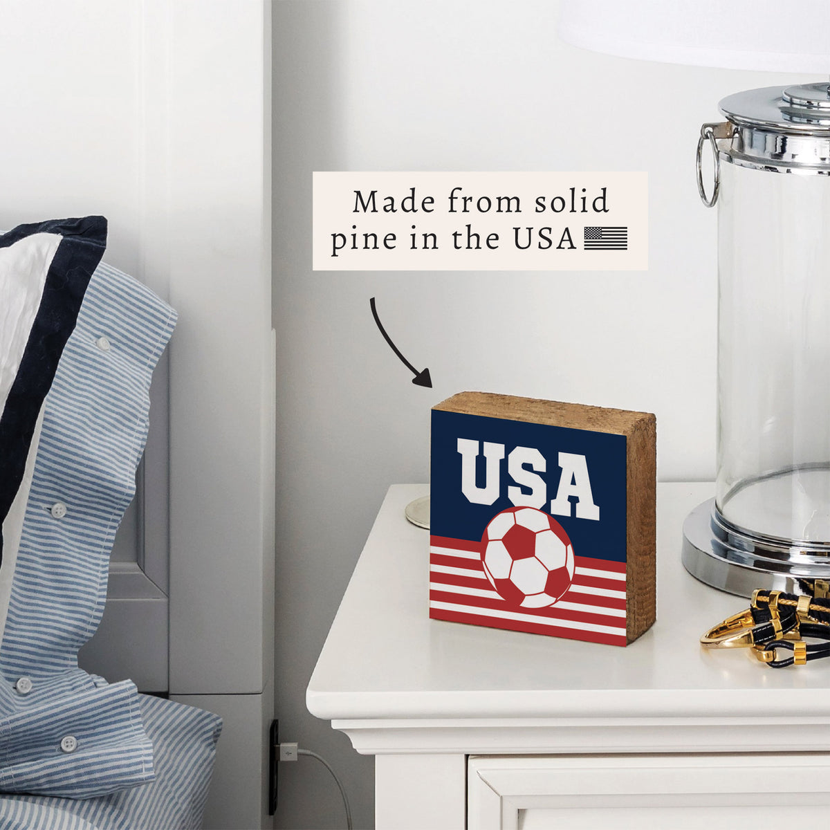 USA Soccer Ball Block Sign